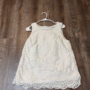 Boden Cream Eyelet Kids Dress